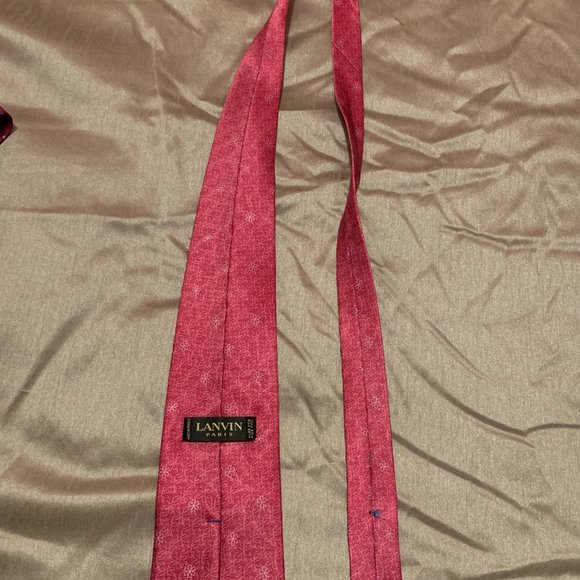 Lanvin Paris pink wide neck tie 100% silk - Picture 2 of 2
